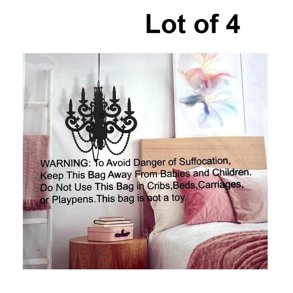 Lot of 4 Halloween BLACK Hanging Chandelier Decoration NEW Haunted House